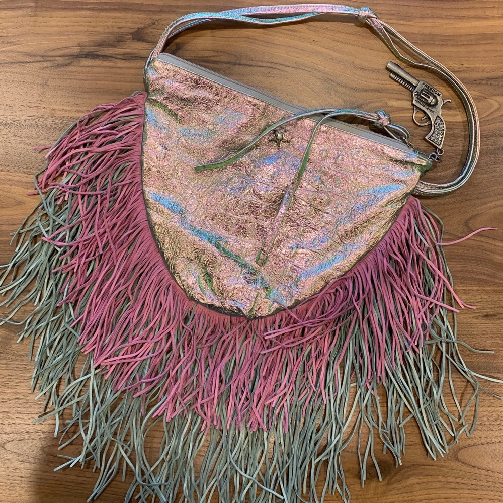 Roberto Cavelli metallic “Freedom”shoulder bag